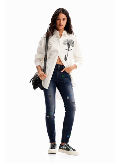 Buy Embroidered push-up skinny jeans in Egypt