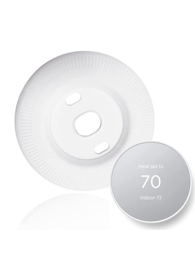 اشتري Silicone Wall Plate Cover Compatible with Google Nest Thermostat, Fingerprint Resistant Bracket Mount Trim Kit for Nest Thermostat, Complementary Design Easy to Install Backplate for Home, White في الامارات