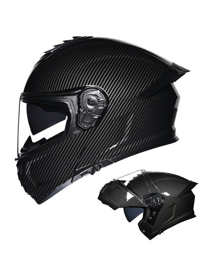 اشتري New Double Mirror Helmet Semi Full Cover Four Seasons Motorcycle Helmet في السعودية