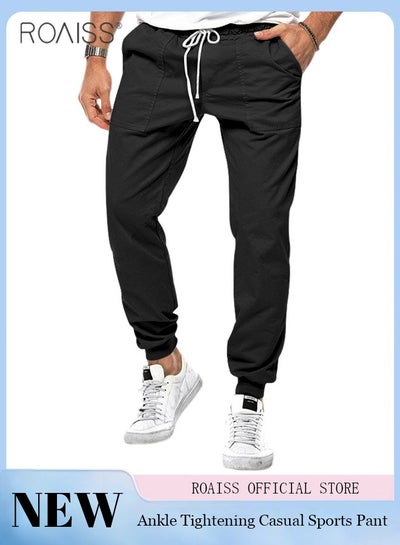 اشتري Men's Casual Outdoor Work Pants Sweatpants With Elastic Waist Drawstring Design Practical Pocket Ankle Tight Versatile Pants في الامارات
