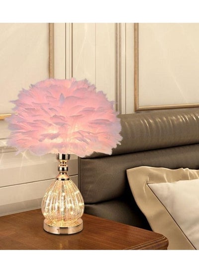 Buy FFD Feather Lamp Table Feather Lamp Bedside LED Decoration Feather Night Light For Living room Bedroom Office Desk in UAE