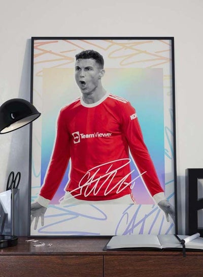 Buy Cristiano Ronaldo Manchester United Poster With Frame 50x40 cm in UAE