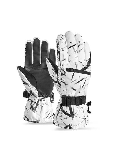 اشتري Snow Ski Gloves Waterproof Windproof Winter Thermal Outdoor Warm Mittens Touch Screen Cold Weather Hand for Skiing Driving Running Motorcycle Cycli Men Women L في السعودية