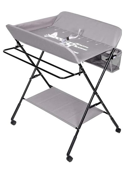 Buy Foldable Baby Changing Table With Wheels And Storage Bag in UAE