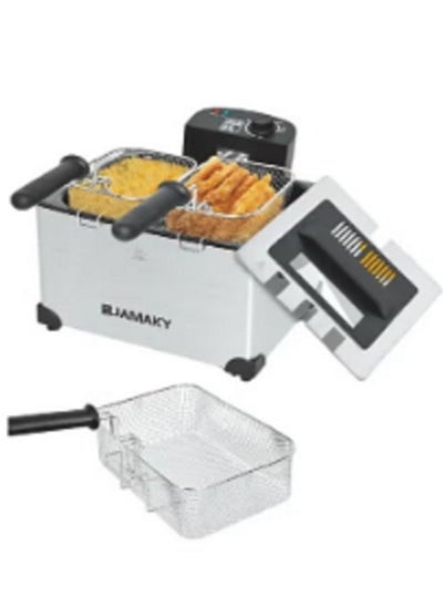 اشتري JAMAKY Italy Electric Deep Fryer 2400 Watt, Silver, JMK5015 في مصر