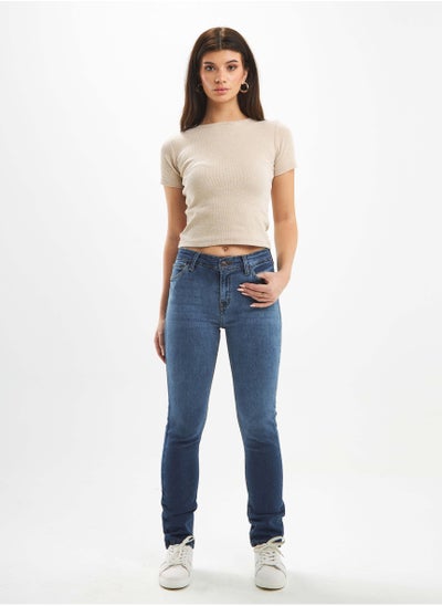 اشتري High-Waist Medium Wash Degrade Cigarette Jeans. في السعودية