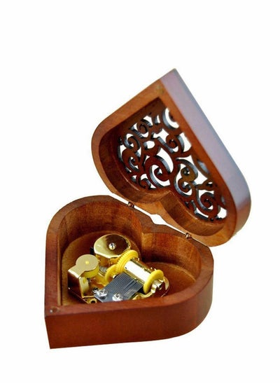 اشتري Music Box, CharmCollection Creative Wood Heart Shaped Wind-up Musical Box Decorative Music Box with Gold-plating Movement in Birthday to Girlfriend Girls, Melody Castle in The Sky في الامارات