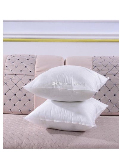 Buy Maestro 2PCS Non Woven Cushion Hollow Fiber Polyester White 45x45cm in UAE