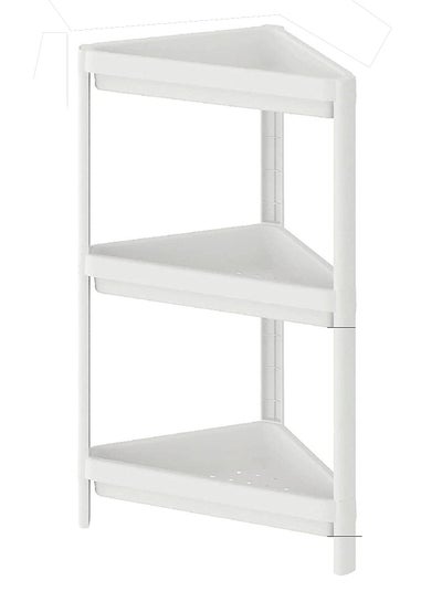 Buy Doreline 3-Tier Corner Shelf Unit Practical Multi-Purpose Organizer Bathroom Shelf WHITE in UAE
