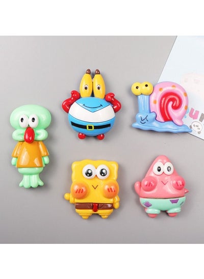 Buy 5 Pack Multipurpose Resin Magnets Fridge Magnets 3D Cartoon SpongeBob SquarePants Series Figures Set Magnets Household Fridge Magnets Home Decor in UAE