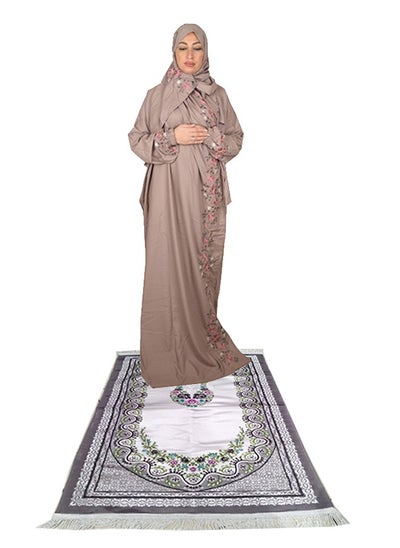 Buy Premium Prayer Mat Set With Prayer Dress Soft Cotton in Saudi Arabia