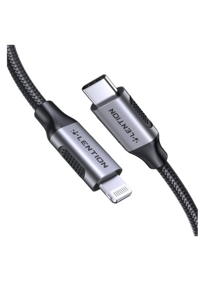 اشتري كابل شحن Lention USB-C إلى Lightning بطول 3 أقدام (1 متر) مع محرك تشغيل مستقر معتمد، متوافق مع شواحن iPhone 12 Pro. يعمل مع أجهزة iPhone 12/12 Mini/12 Pro/11 Pro Max/X/XS/XR/8/SE، وiPad الجيل 8 وما بعده. (الموديل: CLA-Grey) ويأتي باللون الرمادي. في الامارات