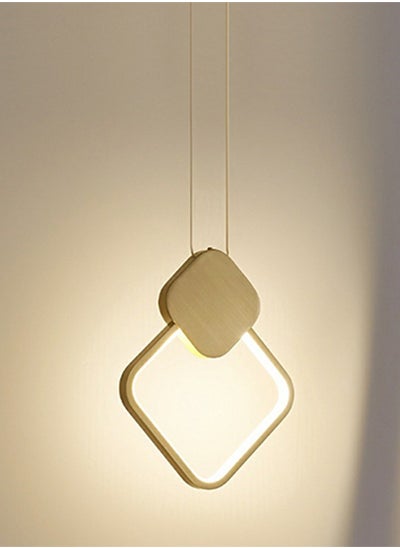 Buy Modern LED Hanging Lamp chandelier triangle shape With three lightning levels Silicone Shade - Gold in Saudi Arabia