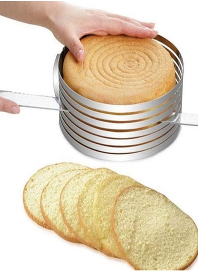 Buy Beauenty Adjustable Layer Cake Slicer,Stainless Steel Cake Ring Cutter Mousse Mold Cake Leveler Slicer in UAE