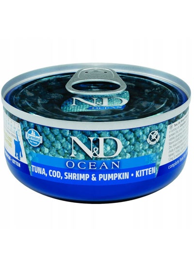 اشتري Ocean Tuna, Cod, Shrimp & Pumpkin Kitten Wet Food 12x70g في الامارات