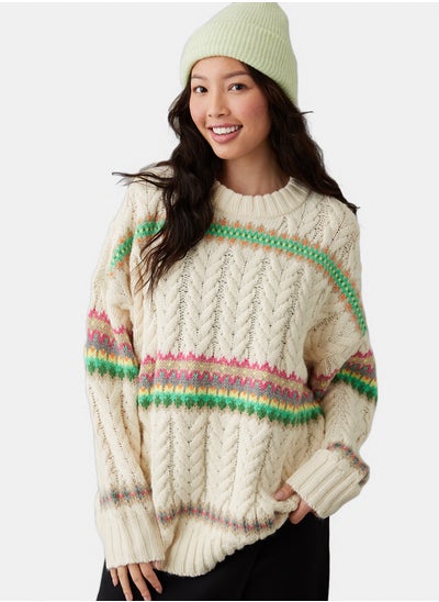 اشتري سترة Fair Isle من AE Cable-Knit في مصر