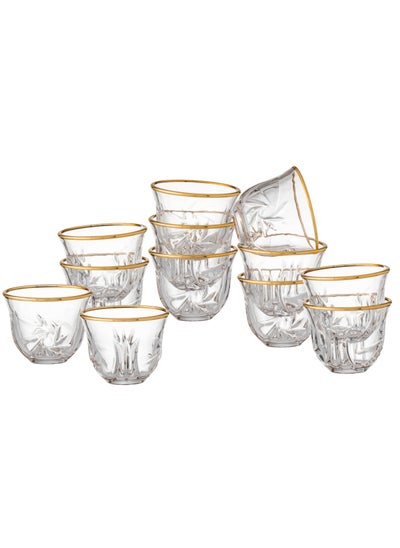 Buy A set of Saudi coffee cups of pure and pure glass consisting of 12 cups in Saudi Arabia