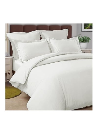 Buy INFINI HOMES Soft 100% Microfiber White Duvet Cover & Bedsheet Set with 4 Pillow Case for Home & Luxury Hotel (240 X 260, 6 Pcs Set) in UAE