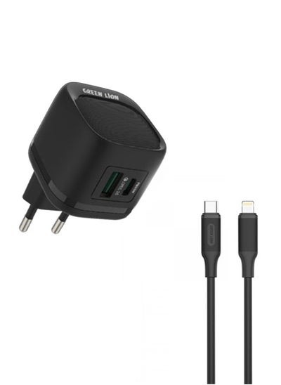 اشتري PD20W+QC Wall Charger With USB-C To Lightning Cable 1M EU - Black في الامارات