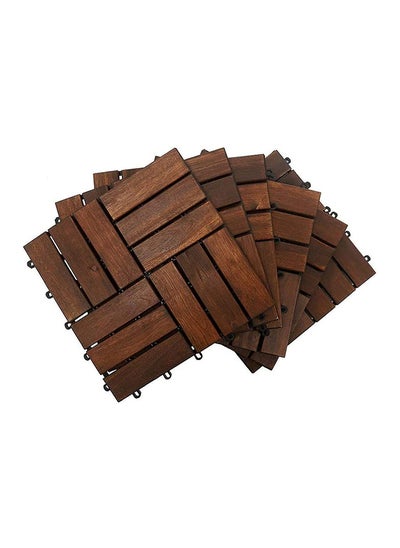 اشتري Hometaste Wooden Deck Tiles Waterproof Wood Click Deck Board Raised Flooring Squares Hardwood,Click Floor Decking Tile, Waterproof Balcony Flooring, Wooden Parquet Flooring (Pack Of 6 Pieces) في الامارات