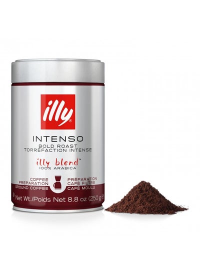 Buy Illy Intenso Ground Drip Coffee, Bold Roast, Intense, Robust And Full Flavored With Notes Of Deep Cocoa, 100% Arabica Coffee, No Preservatives, 8.8Oz (Pack Of 1) in UAE