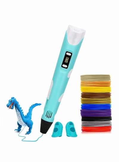 Buy Creative 3D Printing Pen with 12 Color Filaments LCD Display Temperature Control and 8 Speed Settings Ideal for Kids Holiday Gifts in UAE