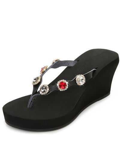 اشتري New Fashionable Rhinestone Sponge Cake Flip Flops في الامارات