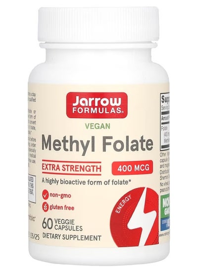 Buy Vegan Methyl Folate Extra Strength 400 mcg 60 Veggie Capsules in UAE