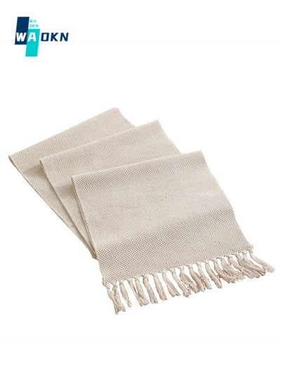 Buy Bohemian Woven Table Runner 33*180CM, Rustic Modern Farmhouse Style Tablecloth, Vintage Fringed Dresser, Bridal Shower Family Table Decoration in Saudi Arabia