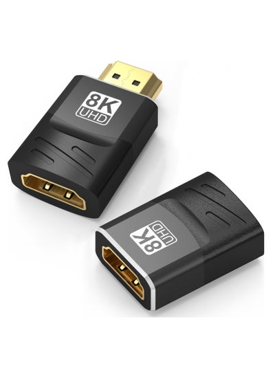 اشتري 2 Pack 8K HDMI Coupler, 2.1 Female to Female Adapter and HDMI Male to Female Connector, Support 8K@60Hz, 4K@120Hz, HDR, eARC, Suitable for Laptop, PC, Monitor في السعودية