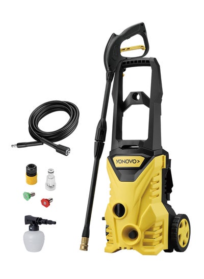 Buy 1650W Electric Pressure Washer - 1958 PSI / 135 BAR Heavy-Duty Cleaner for Car, Patio, and Outdoor Use | High-Pressure Washer with Adjustable Nozzle, Soap Dispenser, and Hose Reel in Saudi Arabia