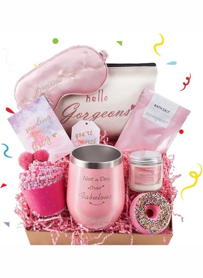 Buy Gifts Basket for Women - Birthday Gift Box Set Contains 11 Items Inspirational Gift,Relaxing Spa Care Package for Women Friendship,Friend Gifts for Women in UAE