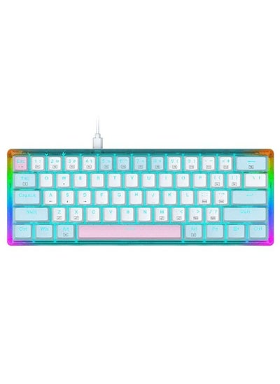 Buy E-YOOSO Z-11 T 60% Wired Mechanical Gaming Keyboard, Red Switches Mechanical Gaming Keyboard Wired with Blue LED Backlit, Ultra-Compact 60 Percent Computer Keyboard for Windows, Mac OS (Blue White) in UAE