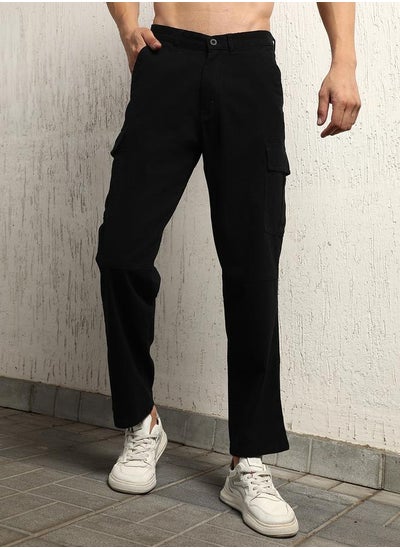 Buy Straight Leg Mid Rise Cargo Pants in Saudi Arabia