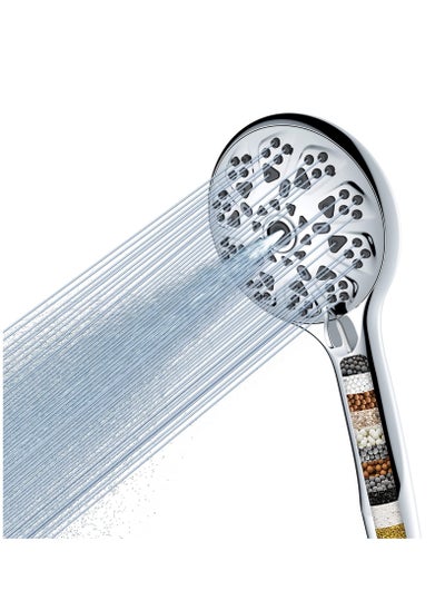 اشتري Handheld Shower Head with Filter, High Pressure Shower Head with Filter for Hard Water, Voolan 9 Spray Modes Detachable Shower Head with Upgraded Filter Water Softener, Energy Class A+++ في الامارات