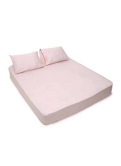 اشتري MEHALLA Fitted Sheet Set - Square Sateen  - Queen Rose في مصر