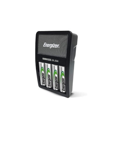 Buy Energizer Rechargeable Aa And Aaa Battery Charger (Recharge Value) With 4 Aa Nimh Rechargeable Batteries, Black, 50608, Value Charger w/ 4-AA in UAE