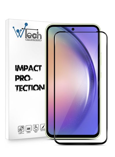 Buy Premium E2E Full Surface Full Glue Tempered Glass Screen Protector For Samsung Galaxy A54 5G Clear/Black in UAE