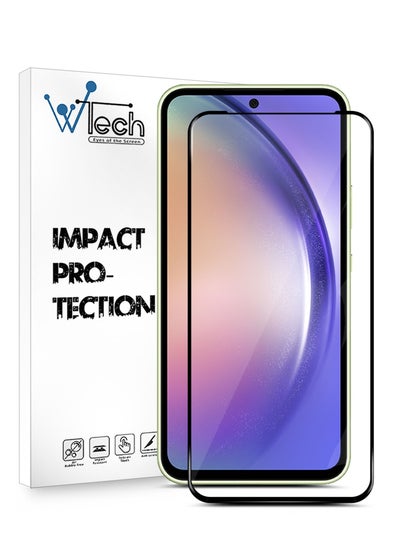 Buy Premium E2E Full Surface Full Glue Tempered Glass Screen Protector For Samsung Galaxy A54 5G Clear/Black in Saudi Arabia