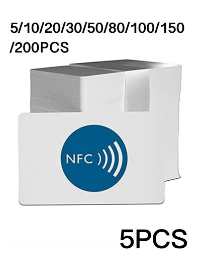 اشتري 5 piece NFC Tags NTAG215 NFC 215 Cards, 504 Bytes Memory NFC Business Card Blank NFC Cards Ntag215 NFC Chip for NFC Phone and Device Writeable Programmable في السعودية