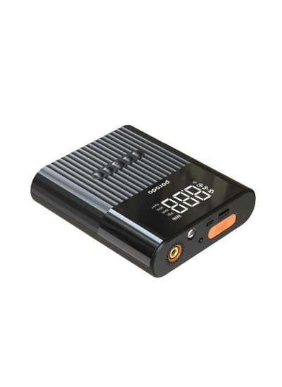 اشتري Multi Function 8800mAh Jump Starter and Air Pump 10W USB-A Output 6Hrs Charging Time Jump Start Connector with LED Flash Light & Pressure Measurement - Black في الامارات