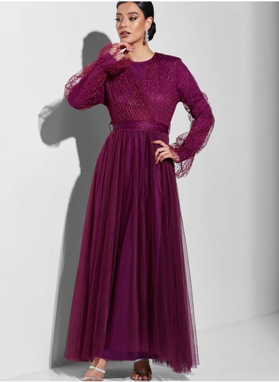 Buy Shimmer Flared Dress in Saudi Arabia