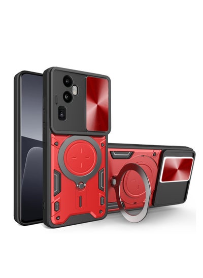 Buy SHIELD EGYPT For Oppo Reno10 Pro Plus Armored Camera Shield Cover Camera Lend Protection, Built-in 360° (Red) in Egypt