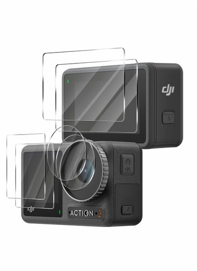 Buy 2 Sets Compatible for DJI OSMO Action 3 Screen Protector Anti Scratch High-Definition Tempered Glass, Screen Protector 2Pack in UAE