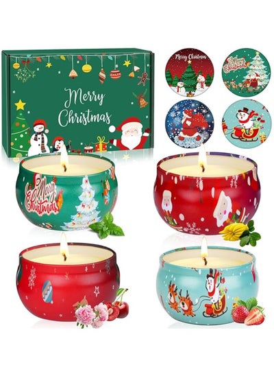 Buy Christmas Candles Set - 4 Pack Christmas Candles Scented Gift Set, Christmas Scented Candles Gift For Women, Aromatherapy Soy Candle For Home Scented, Winter Holiday Scented Candles in Egypt