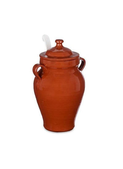 Buy Terracotta Jar With Spoon 2500 ml, Brown, Spain in UAE