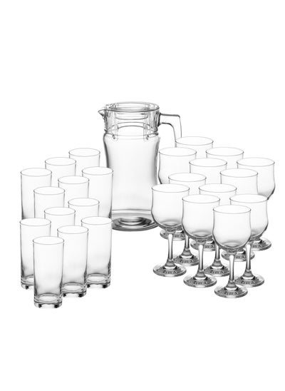 Buy Set of 25 Pieces Of Jug And Cups 12 Water Cups + 12 Juice Cups in Saudi Arabia