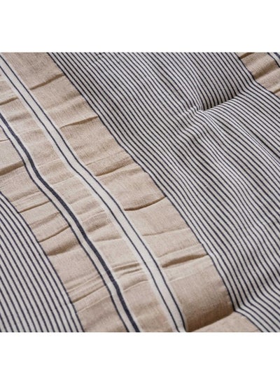 اشتري Sanctuary Linen Midwest Stripe 3-Piece Full Comforter Set 160X240Cm - Slate Blue في الامارات