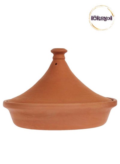 Buy Luksyol Clay pot for cooking - Handmade tagine pot moroccan for cooking - Lead free earthenware pot - Microwave & Oven Safe - 100% natural & Safe for Health - eco friendly terracotta pots12.2 inches in UAE