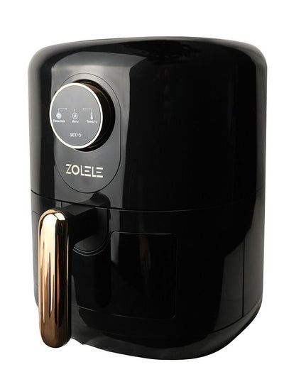 اشتري Zolele ZA004 Electric Air Fryer 4.5L Capacity Non-Stick Coating Fried Basket Knob Control Temperature Pull Pan Automatic Power Off 1400W Power - Black في الامارات